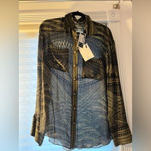 Balmain button down shirt with lion buttons new with tags